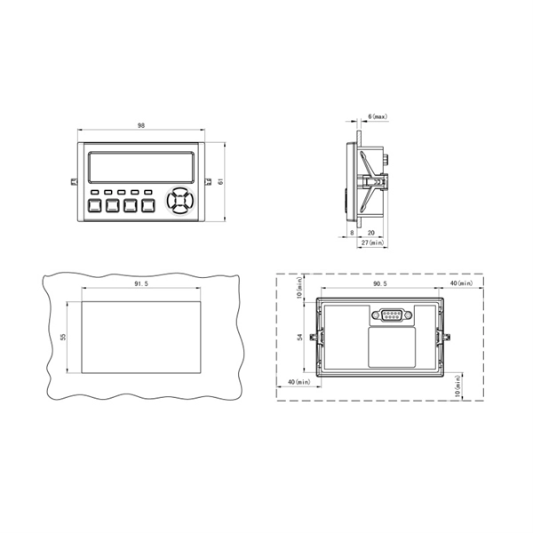Installation dimensions of the distribution box slide rail